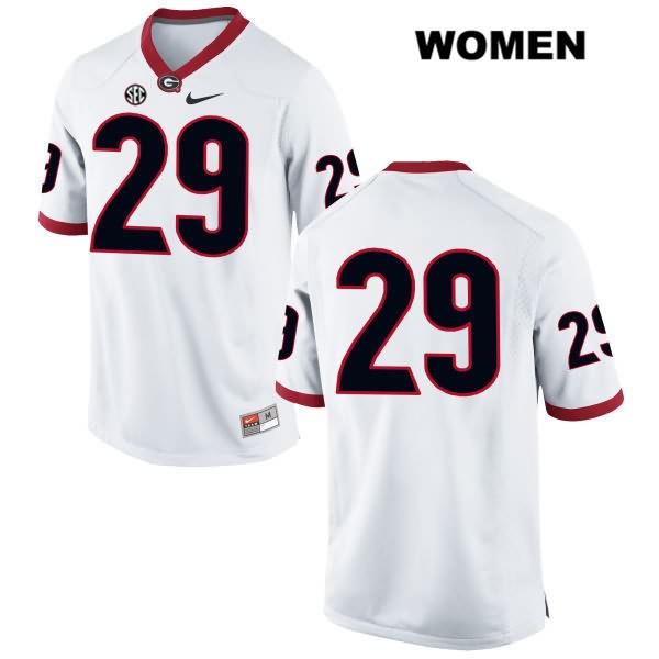 Georgia Bulldogs Women's Darius Jackson #29 NCAA No Name Authentic White Nike Stitched College Football Jersey MAM4456GT